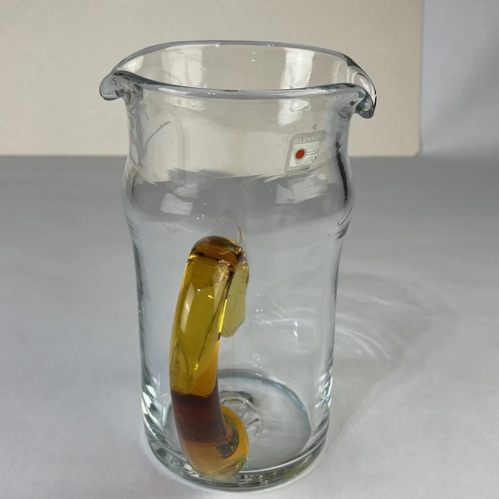 Vintage Blenko Handmade Blown Glass Pitcher - Picture 2 of 16